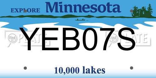 YEB07S Minnesota License Plate