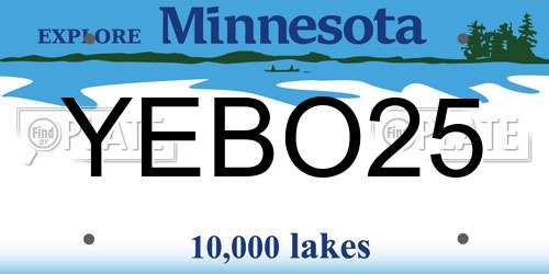 YEBO25 Minnesota License Plate