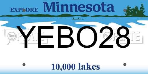 YEBO28 Minnesota License Plate