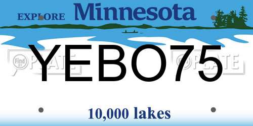 YEBO75 Minnesota License Plate