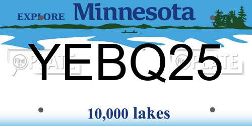 YEBQ25 Minnesota License Plate
