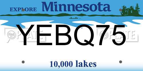YEBQ75 Minnesota License Plate