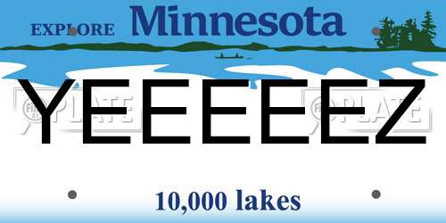 YEEEEEZ Minnesota License Plate