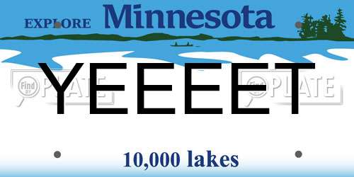 YEEEET Minnesota License Plate