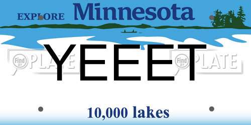 YEEET Minnesota License Plate