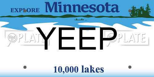 YEEP Minnesota License Plate