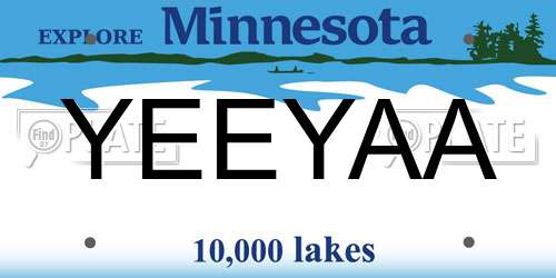 YEEYAA Minnesota License Plate