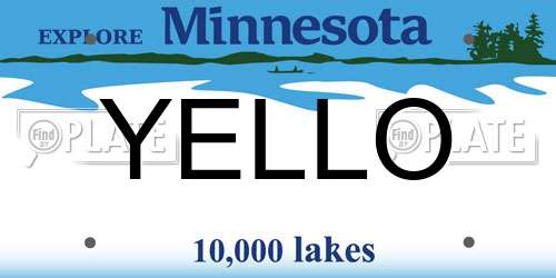 YELLO Minnesota License Plate