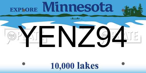 YENZ94 Minnesota License Plate