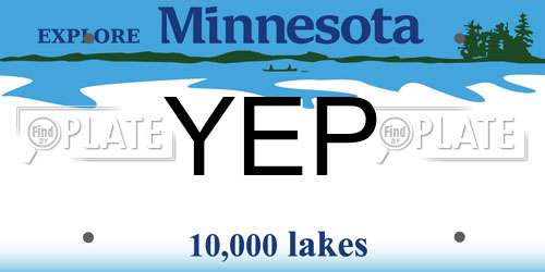 YEP Minnesota License Plate