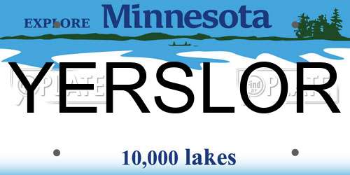 YERSLOR Minnesota License Plate
