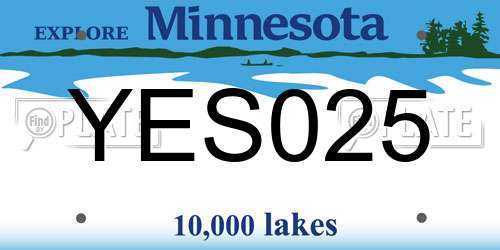 YES025 Minnesota License Plate
