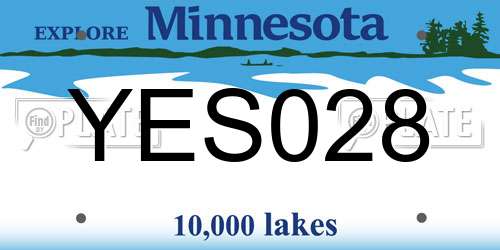 YES028 Minnesota License Plate