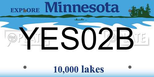 YES02B Minnesota License Plate