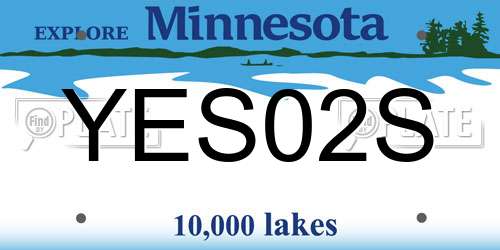 YES02S Minnesota License Plate