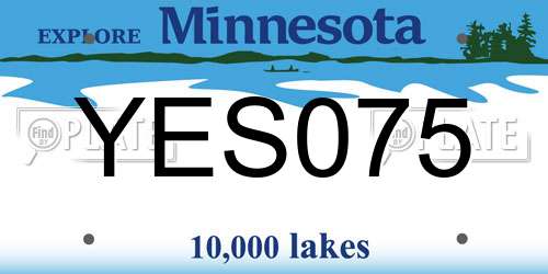 YES075 Minnesota License Plate