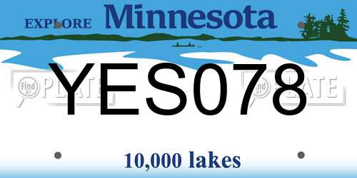 YES078 Minnesota License Plate