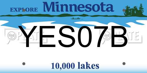 YES07B Minnesota License Plate
