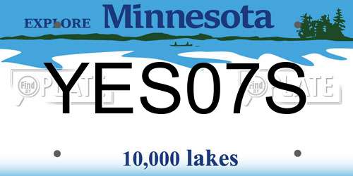 YES07S Minnesota License Plate