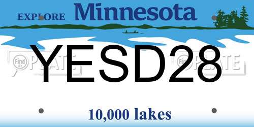 YESD28 Minnesota License Plate