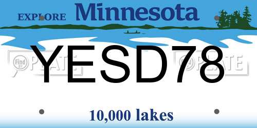 YESD78 Minnesota License Plate