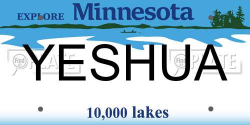 YESHUA Minnesota License Plate