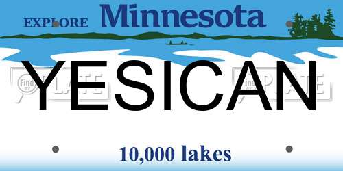 YESICAN Minnesota License Plate