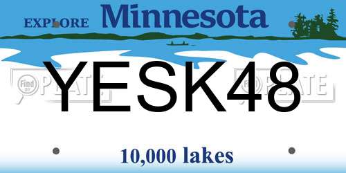 YESK48 Minnesota License Plate