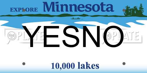 YESNO Minnesota License Plate