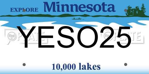 YESO25 Minnesota License Plate