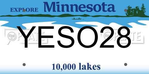 YESO28 Minnesota License Plate