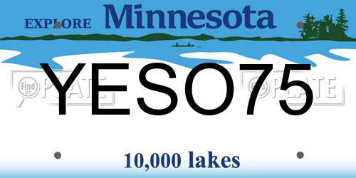 YESO75 Minnesota License Plate