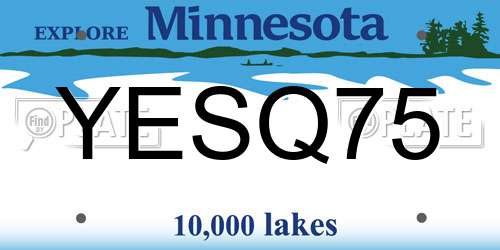 YESQ75 Minnesota License Plate