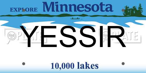 YESSIR Minnesota License Plate