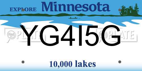 YG4I5G Minnesota License Plate