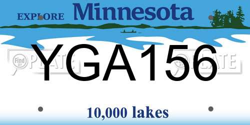 YGA156 Minnesota License Plate