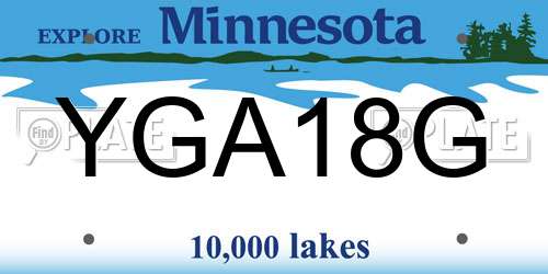YGA18G Minnesota License Plate
