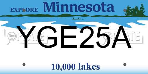 YGE25A Minnesota License Plate