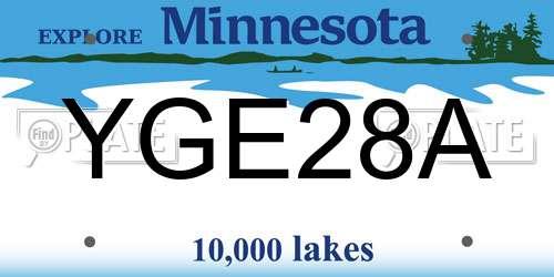 YGE28A Minnesota License Plate