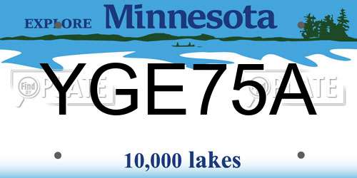 YGE75A Minnesota License Plate