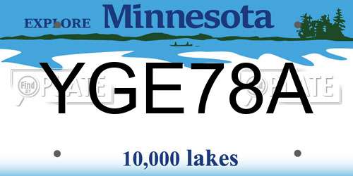 YGE78A Minnesota License Plate