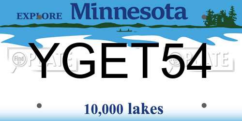 YGET54 Minnesota License Plate