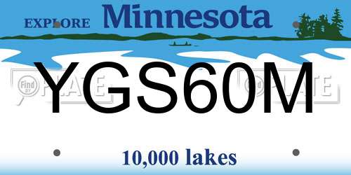 YGS60M Minnesota License Plate