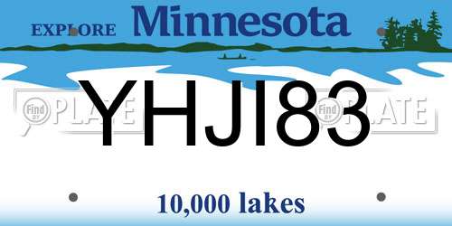 YHJI83 Minnesota License Plate