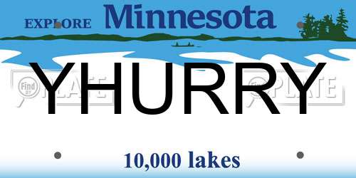 YHURRY Minnesota License Plate
