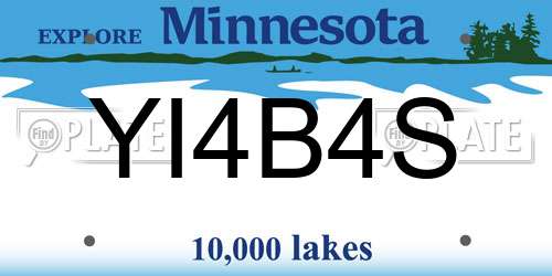 YI4B4S Minnesota License Plate