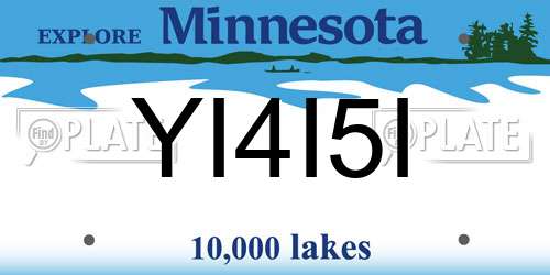 YI4I5I Minnesota License Plate