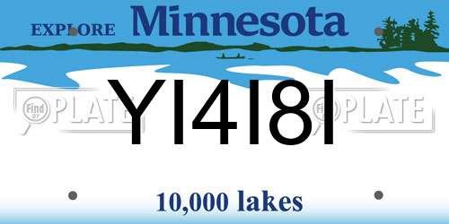 YI4I8I Minnesota License Plate