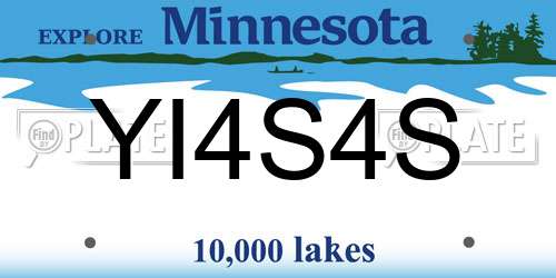 YI4S4S Minnesota License Plate