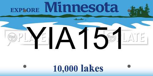 YIA151 Minnesota License Plate